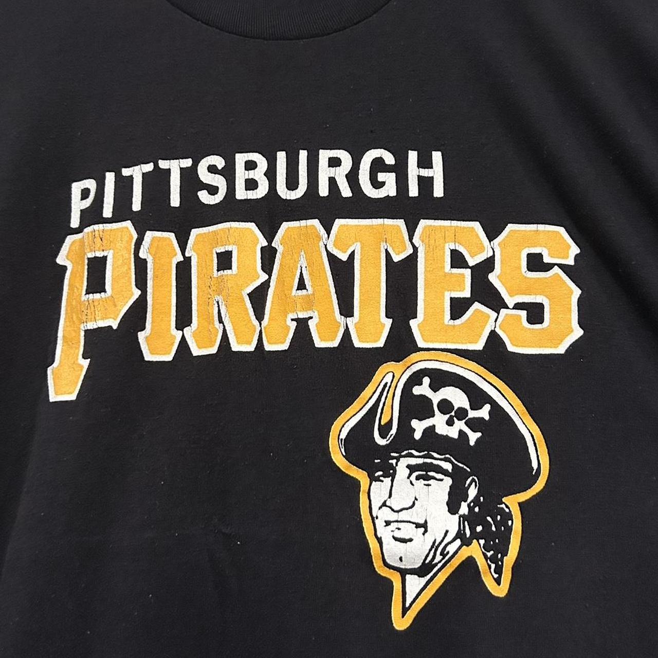Vintage 80's Pittsburgh Pirates MLB V-Neck Tshirt - Depop
