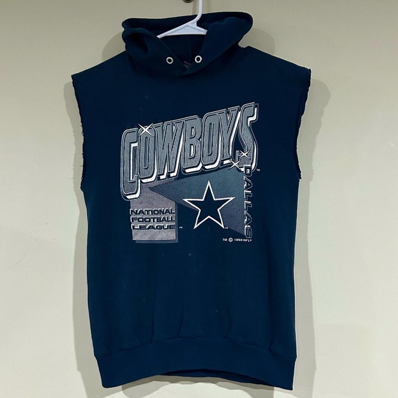 Vintage 1992 Dallas Cowboys Cutoff Hoodie, Youth