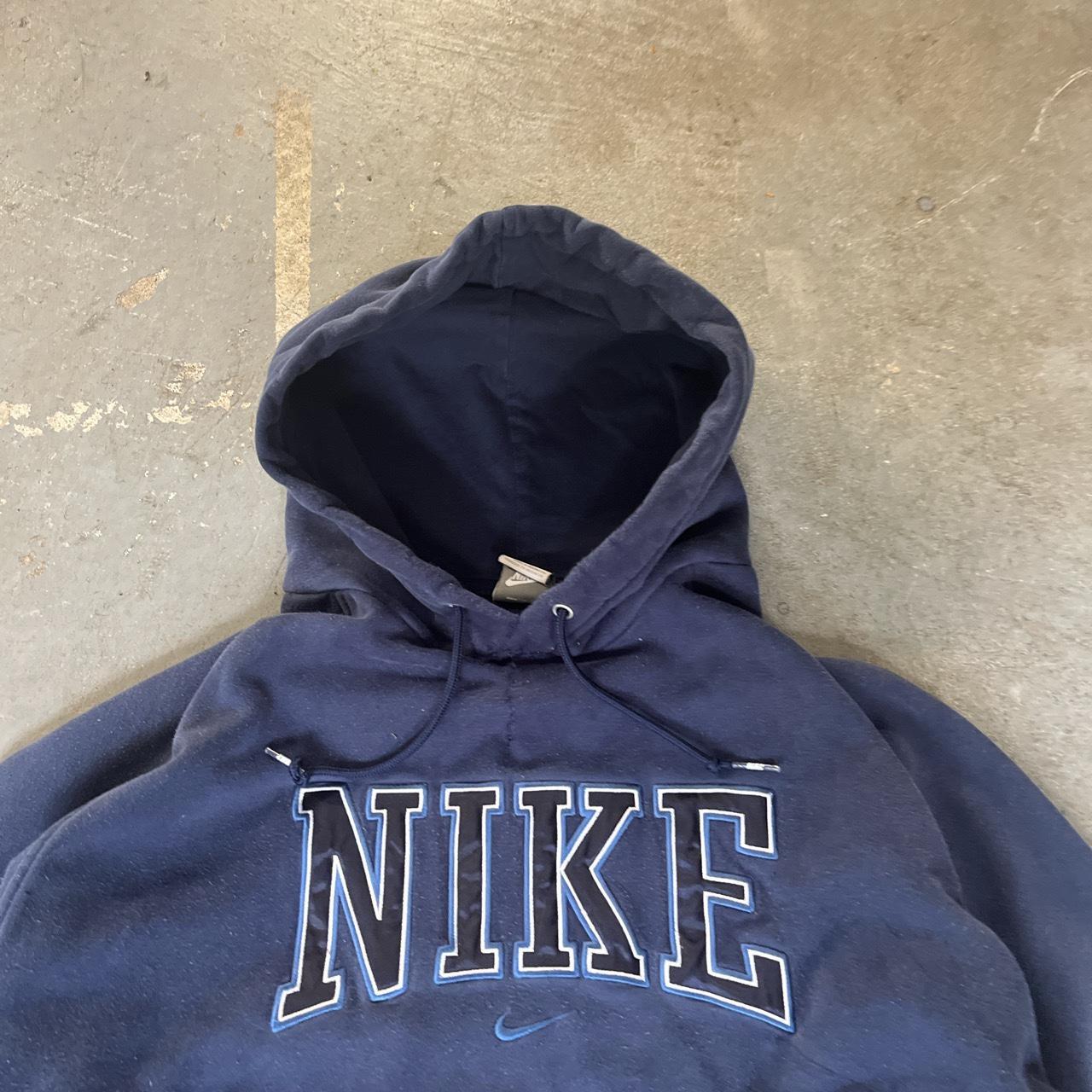 Absolutely crazy early 2000s silvertag Nike navy... - Depop