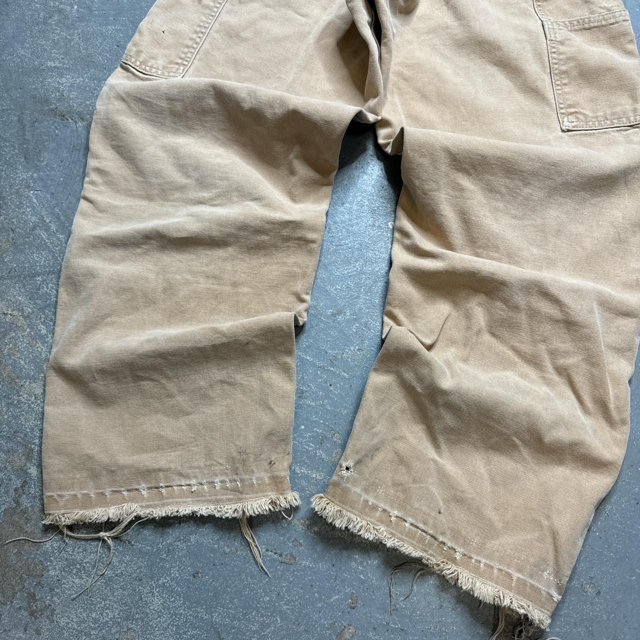 Vintage 80s-90s cream carhartt double knees. Measure... - Depop