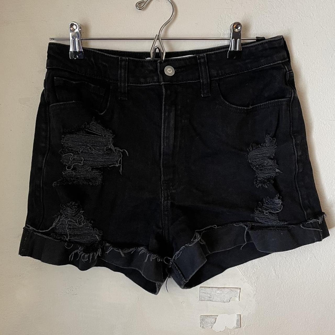 Hollister black jean shorts sale