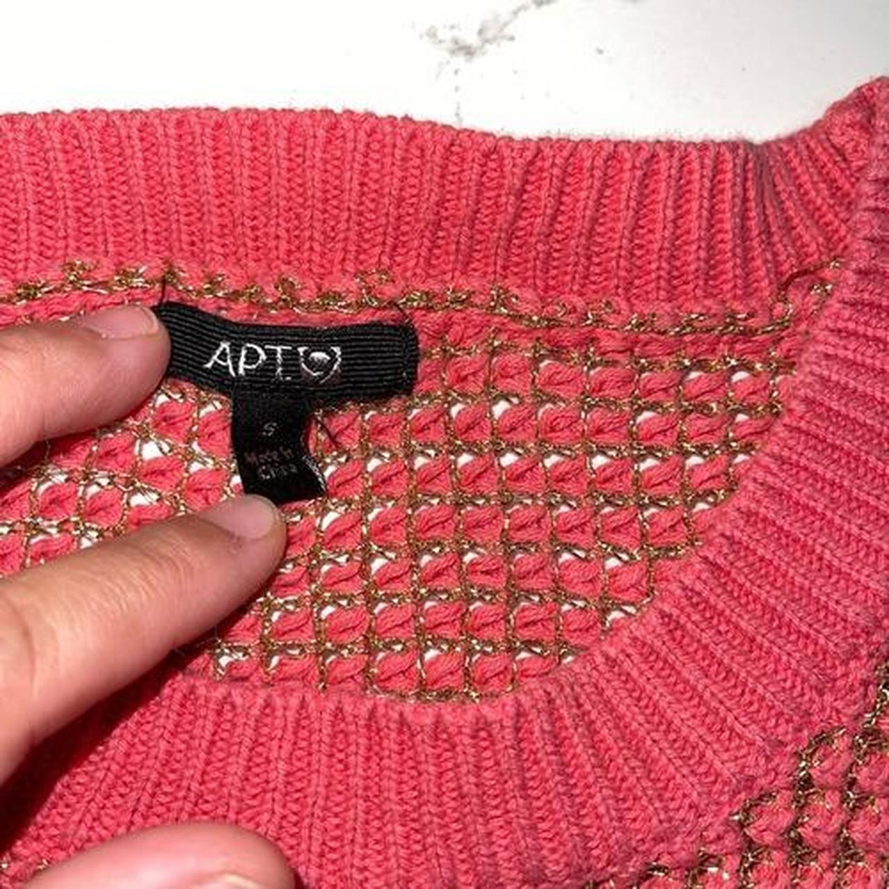 Apt. 9 Women's Sweater - Pink/Gold - S – Apt. 9 O… - image 4