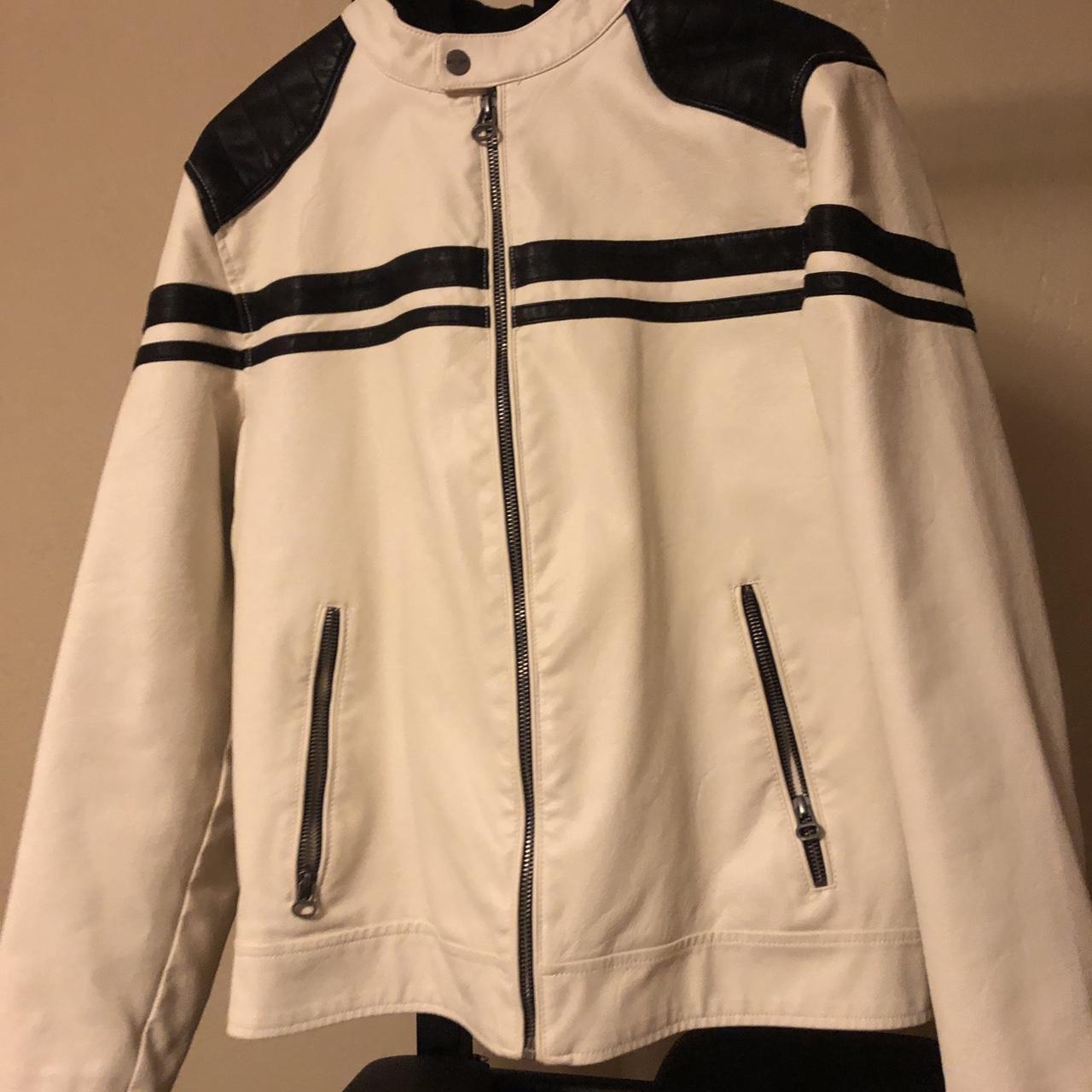Wilson’s Leather Men's White and Black Jacket
