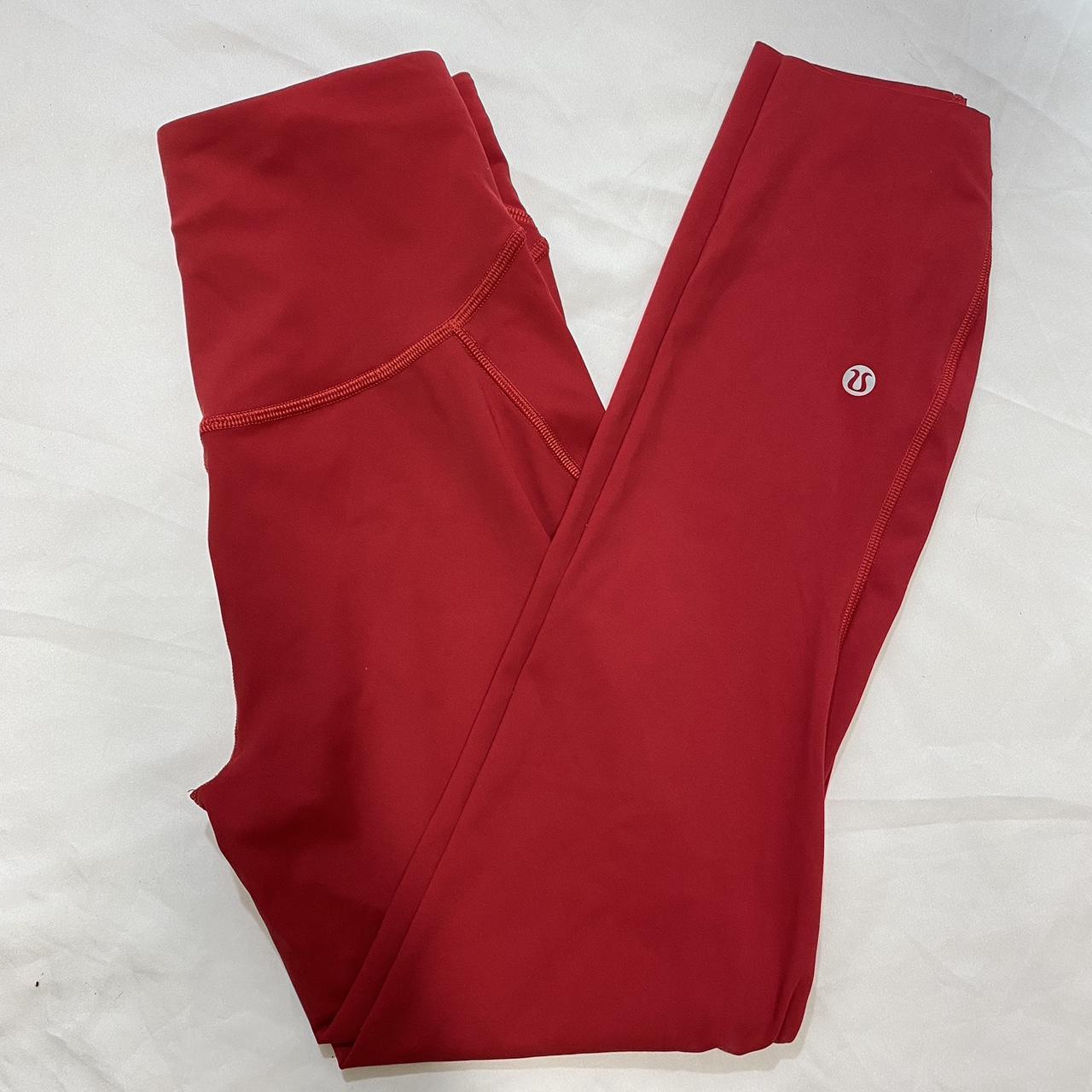 Lululemon leggings Vibrant red, size 4 Excellent... - Depop