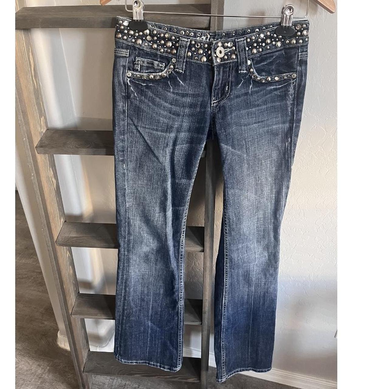 Authentic Miss Me high quality Vintage Early 2000s era Silverado studded flare jeans. Size 26