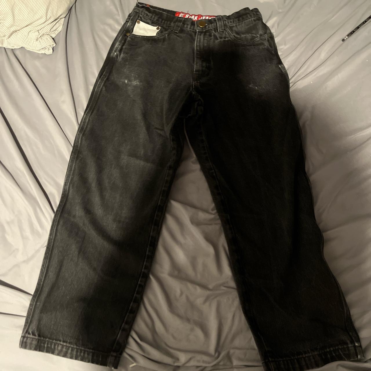 Men's White and Black Jeans