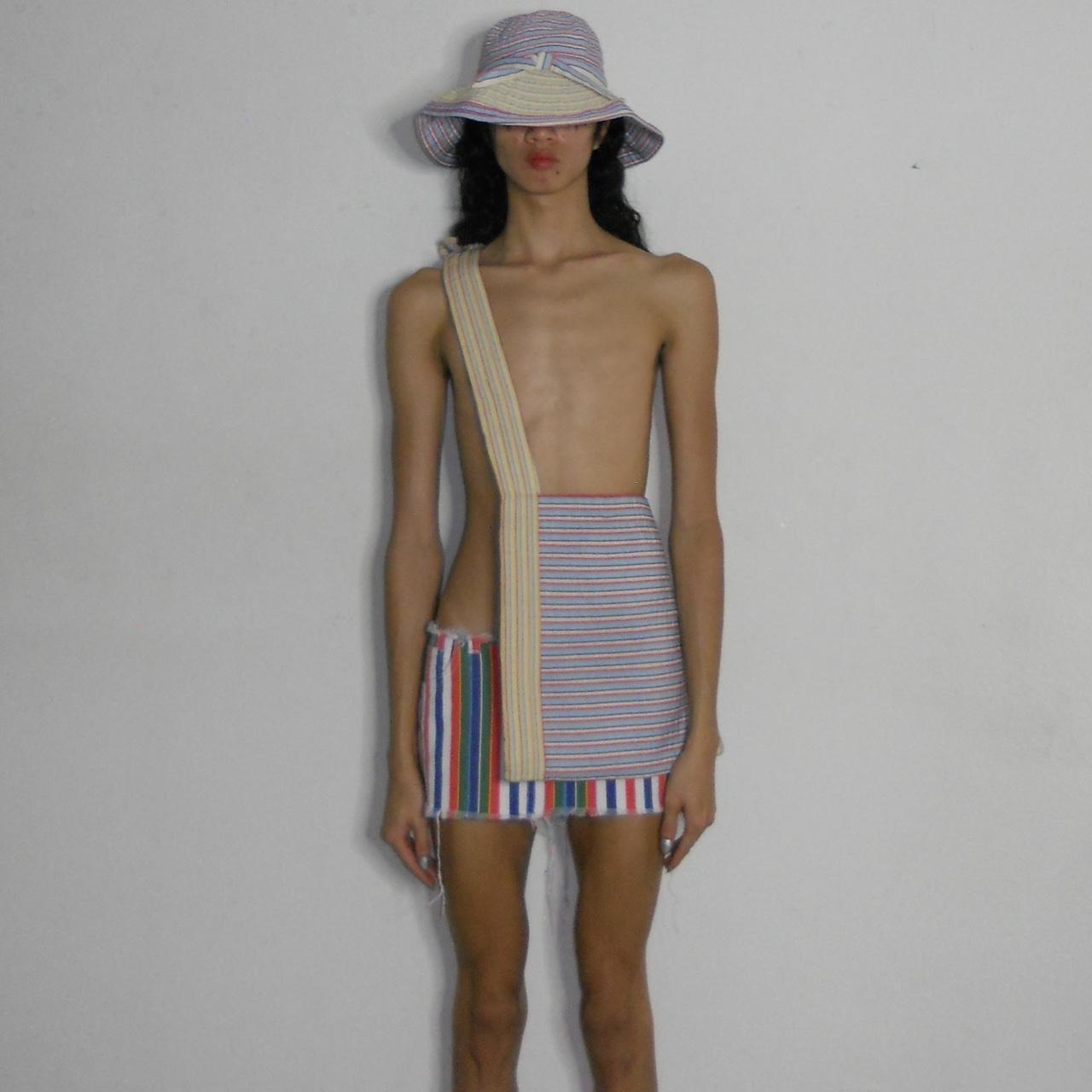 vintage 90s hat attack color clashing striped... Depop