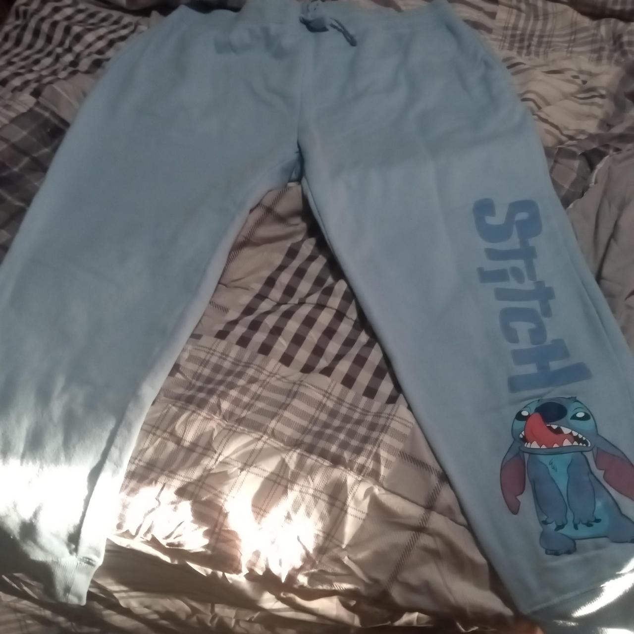 Stitch sweatpants by Disney. Color is light - Depop