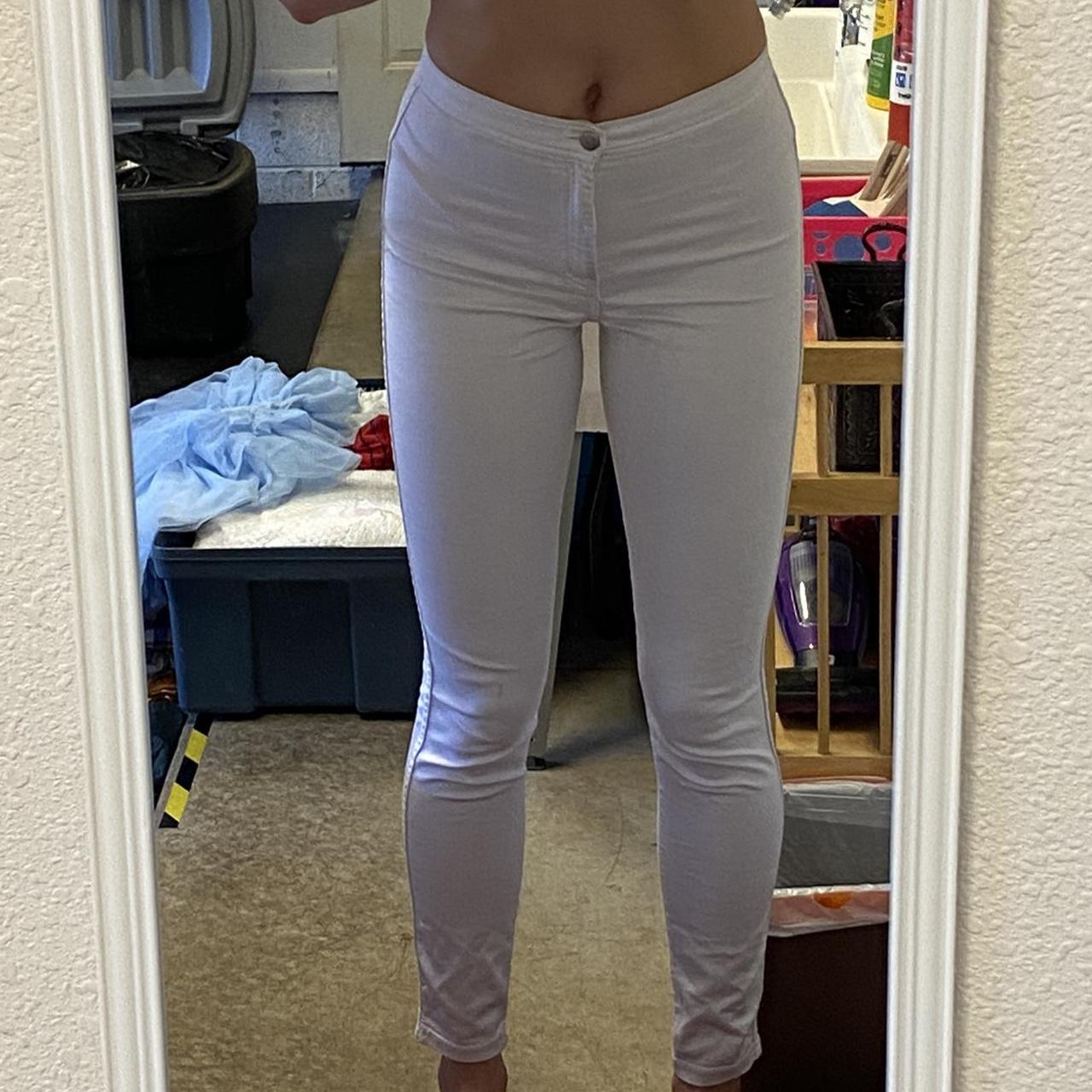 American Apparel white high waisted skinny jeans - Depop