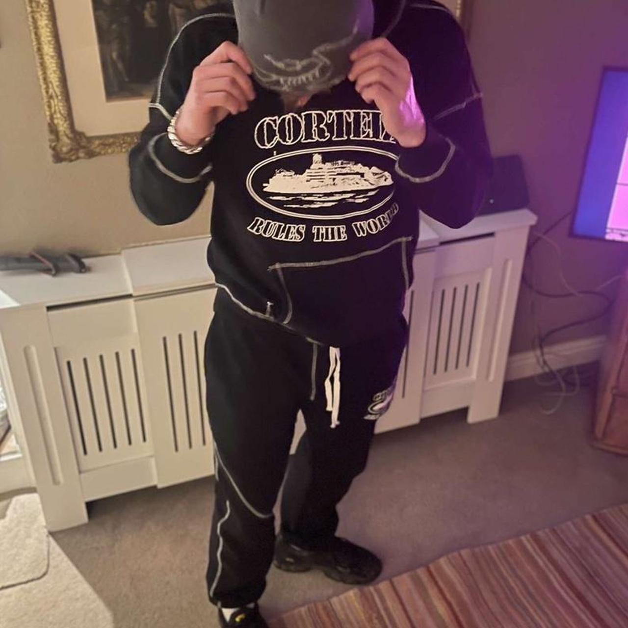 FULL CORTEIZ TRACKSUIT - Black and White - Like | Depop