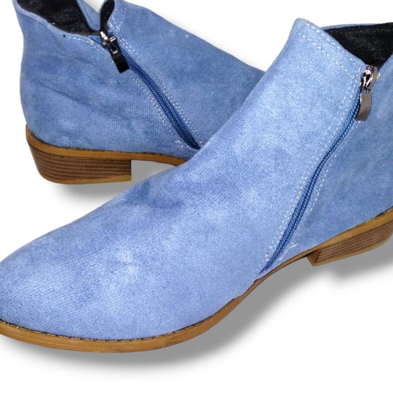 Light blue shop suede ankle boots