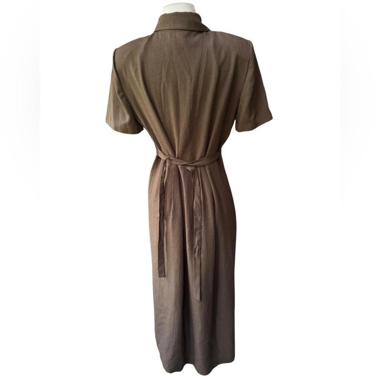 Vintage Women's Shirt Dress - Brown - 8 – 1990s d… - image 5