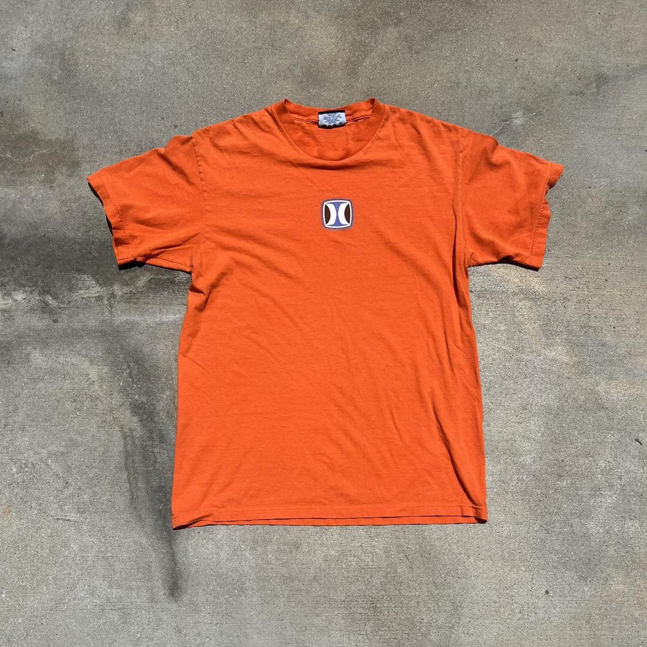 Hurley Men's Blue and Orange T-shirt | Depop