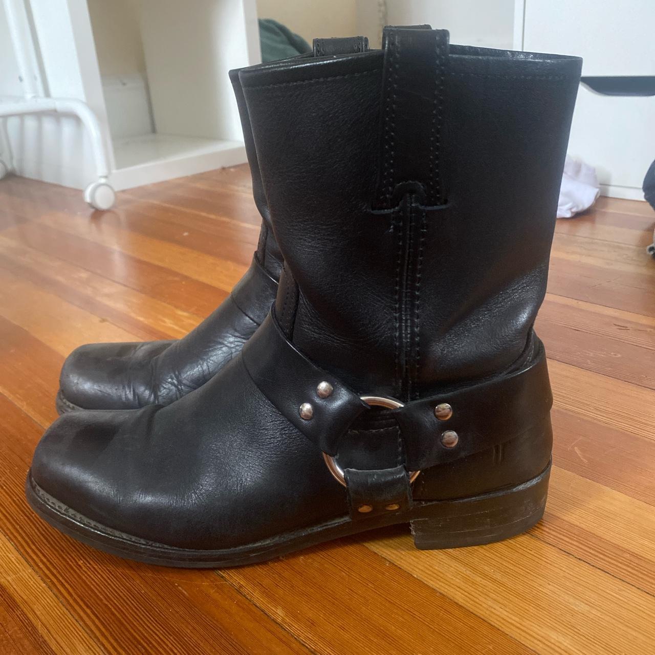 Men's Black and Silver Boots | Depop