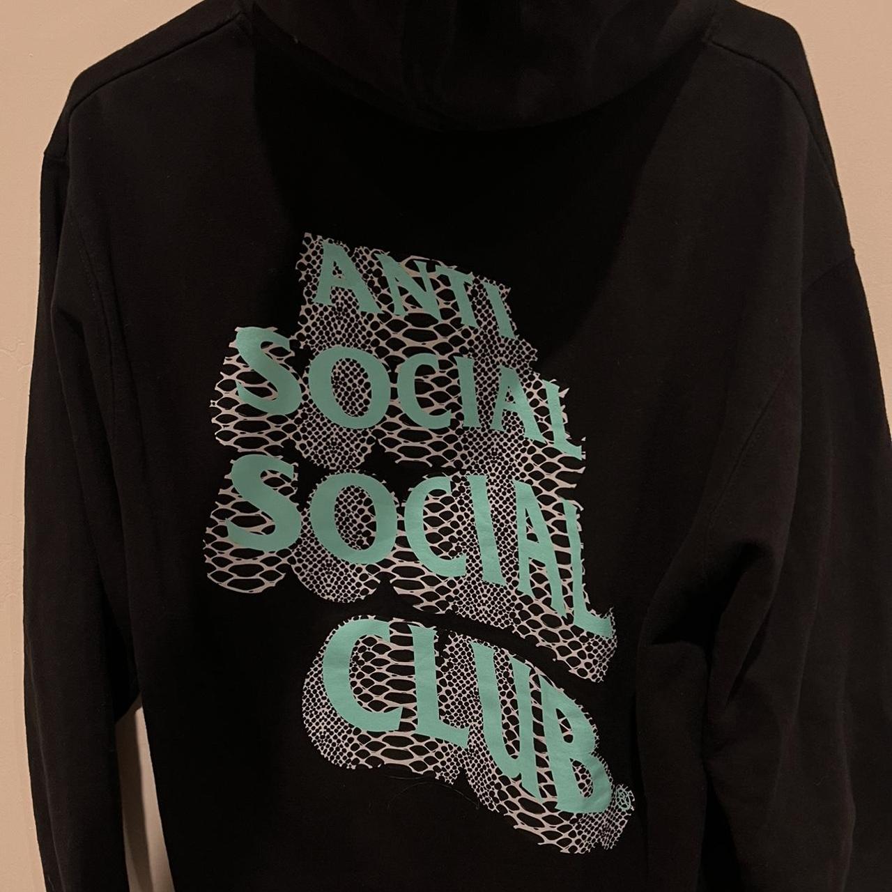 Anti Social Social Club Men's Blue and Black Hoodie