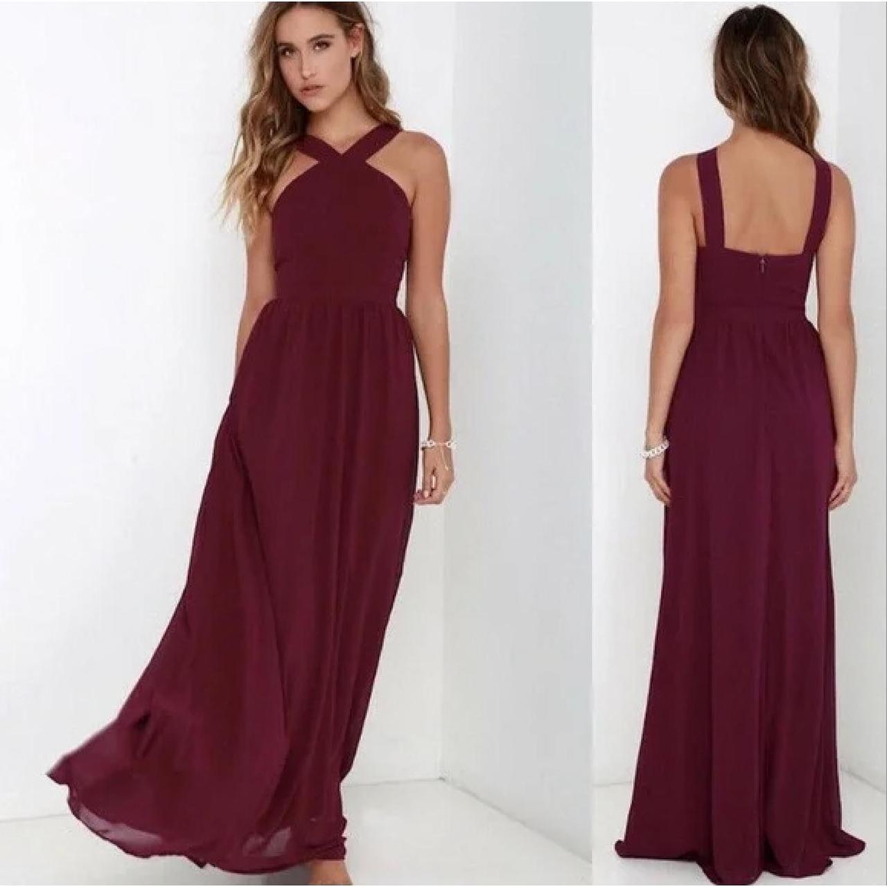 Air of romance outlet burgundy maxi dress