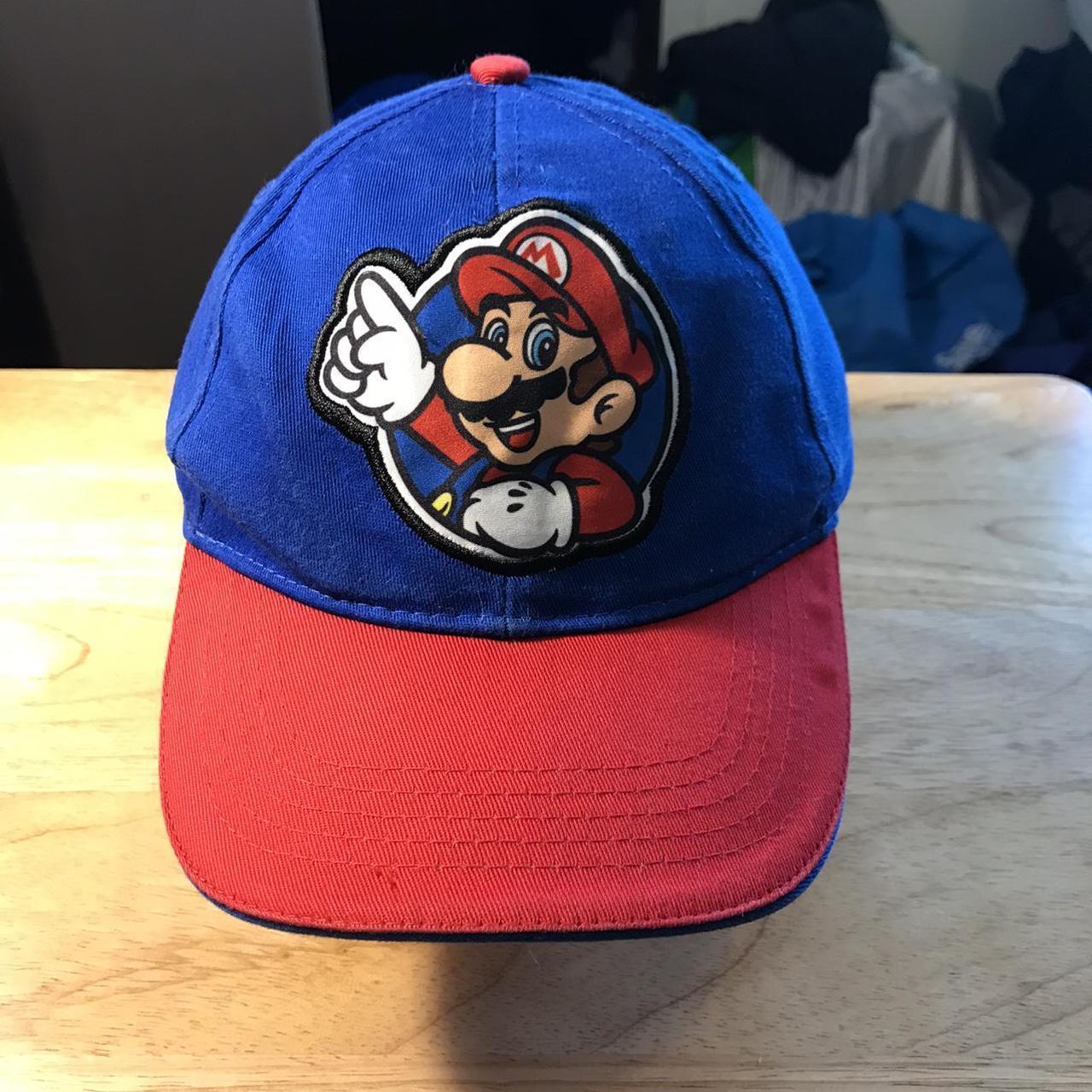 Nintendo Men's Red and Blue Hat Depop