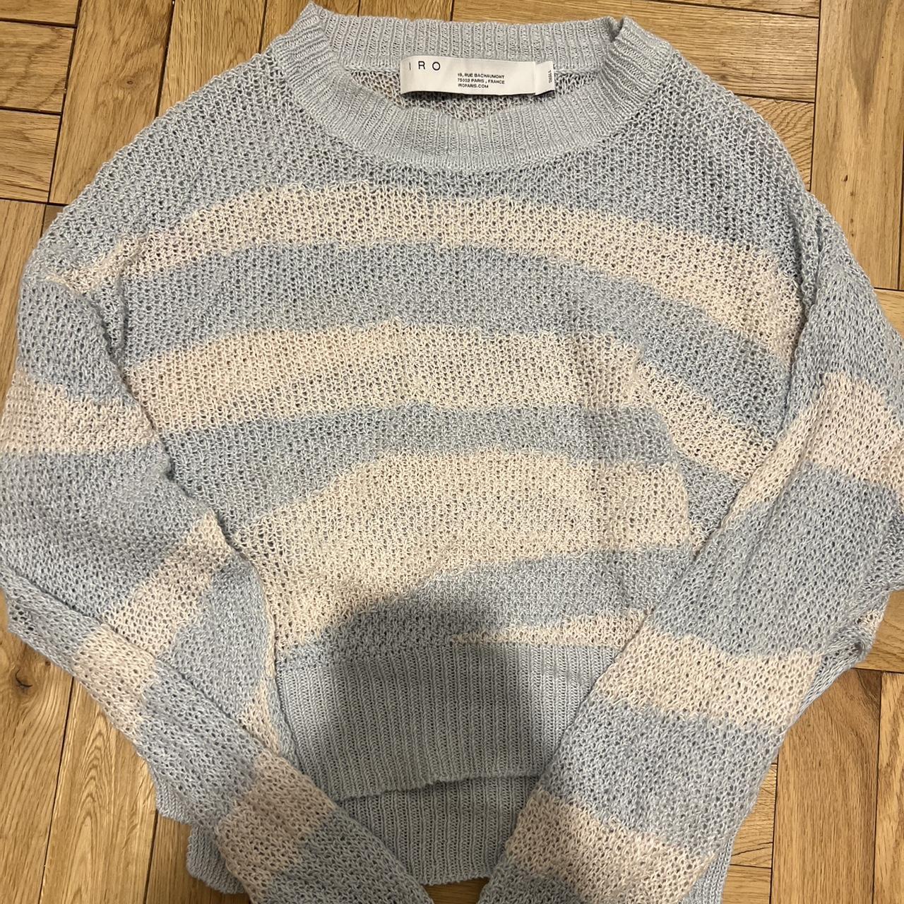 IRO Blue & White Knit Sweater #IRO - Depop