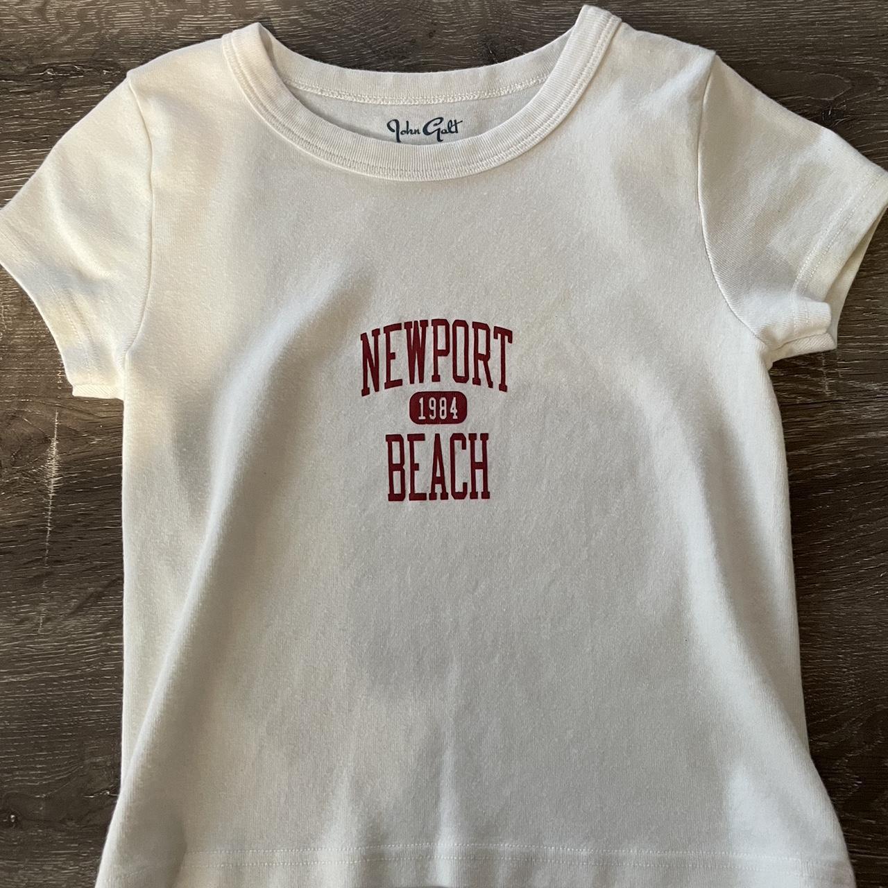 brandy melville “newport beach” white crop... Depop