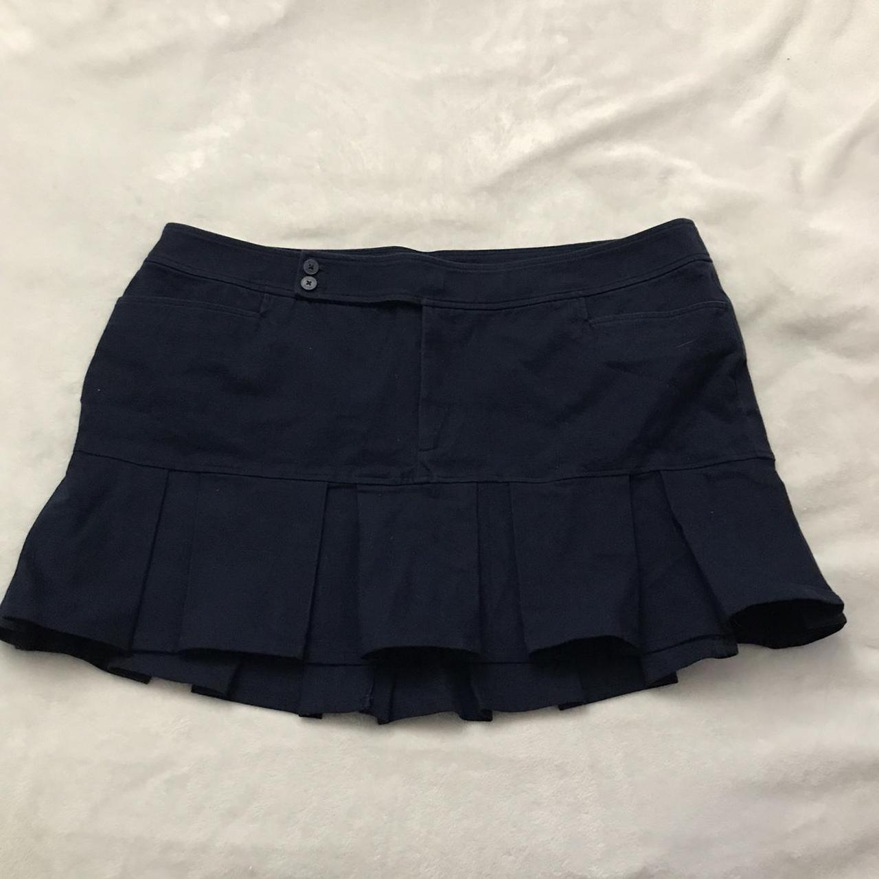 Custom made half pleated navy blue skirt can’t be... - Depop