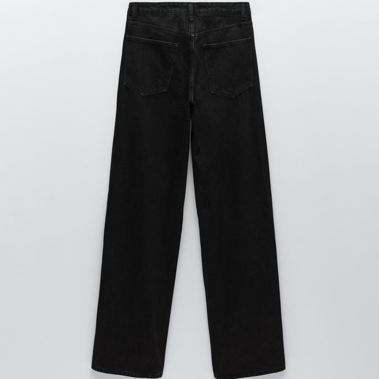 ZARA Super Wide Leg Full Length Jeans Black