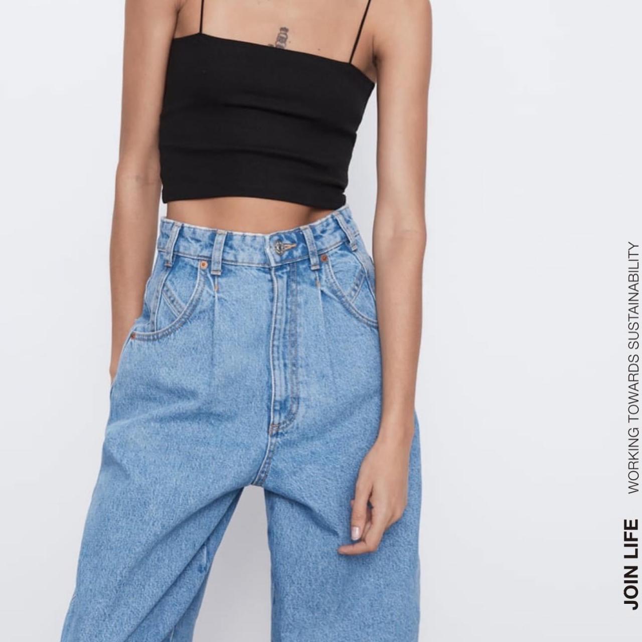 ZARA Join Life Slouchy Jeans Color: Blue,