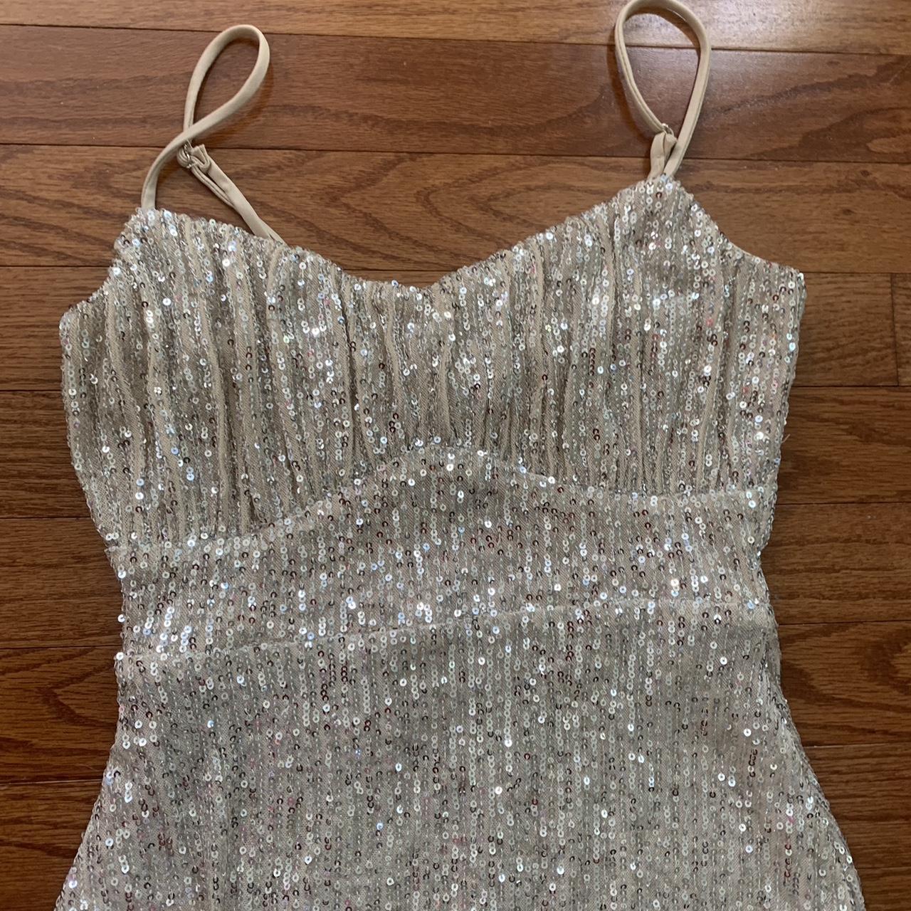 Windsor Women's Silver and Cream Dress | Depop