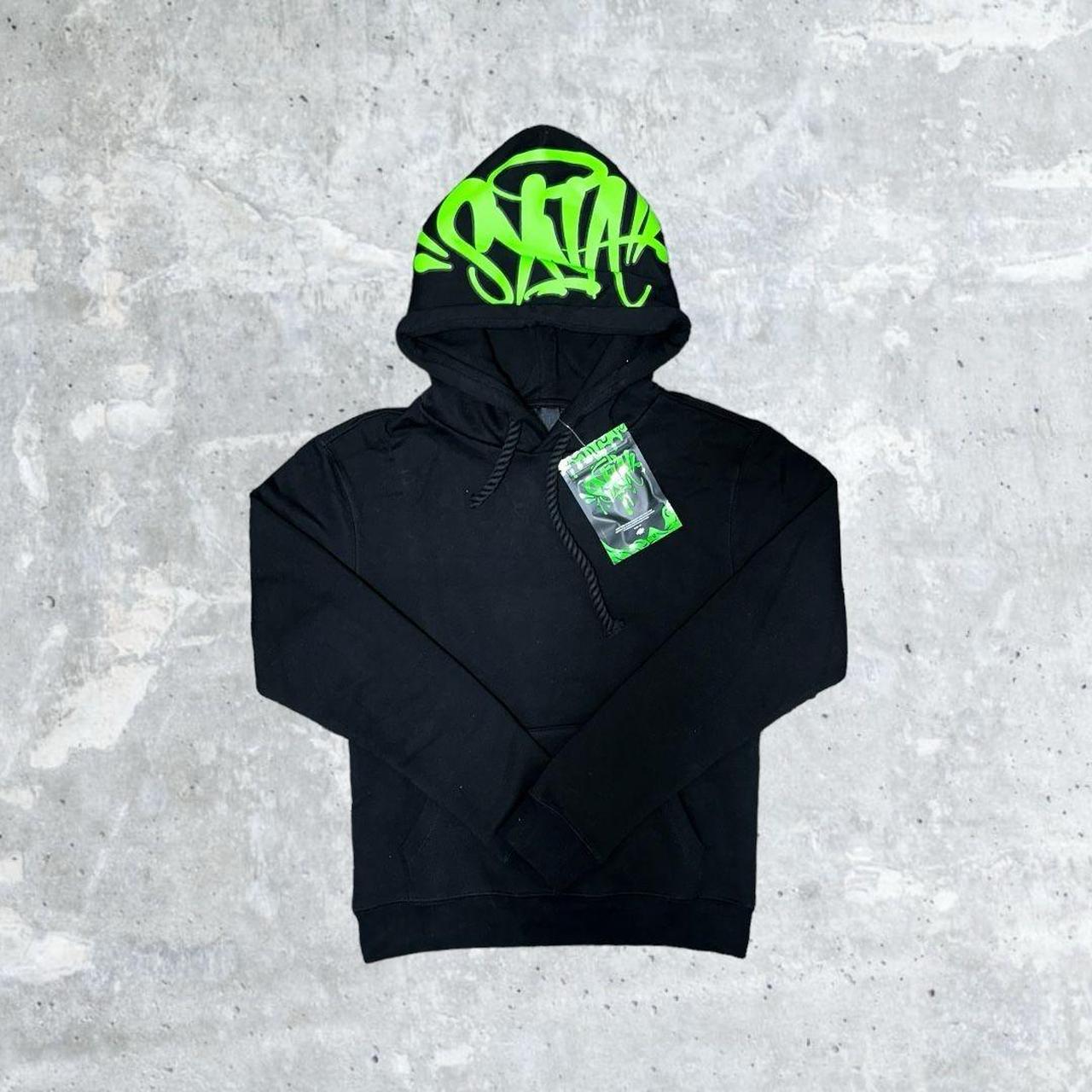 Syna world hoodie付属品付き最安値！ Syna world hoodie Black and green Brand new Size | Depop