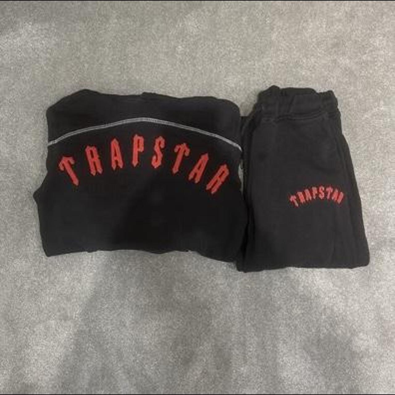 Trapstar Arch Panel Tracksuit ‘Black/Red’ Size: XS... - Depop