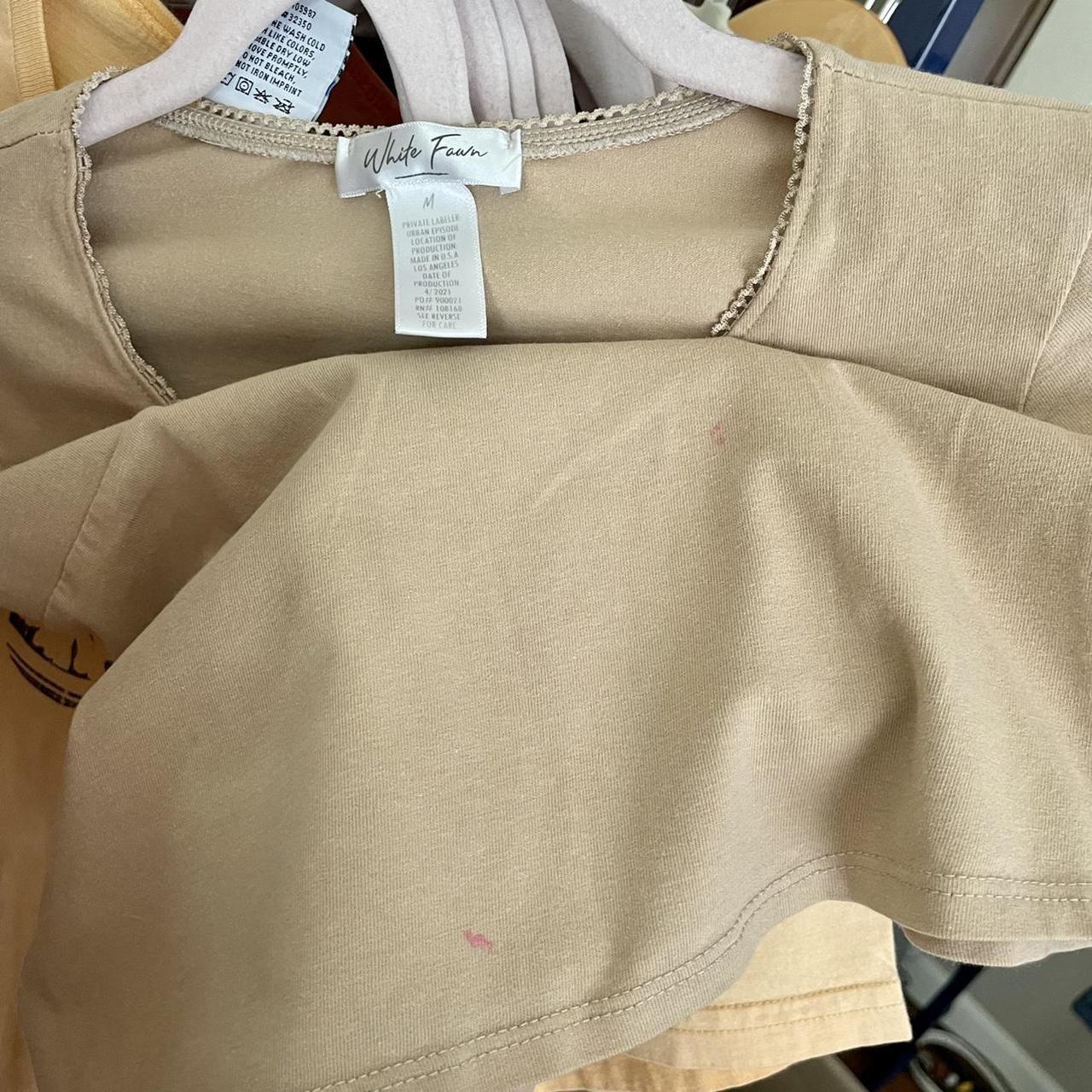 American Vintage Women's Tan Crop-top | Depop