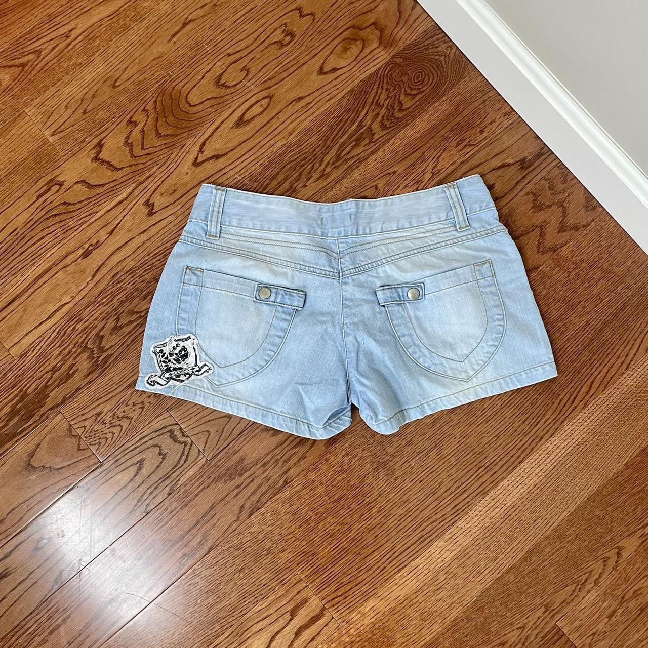 Vintage 2000s blue utility jean shorts by Seven... Depop