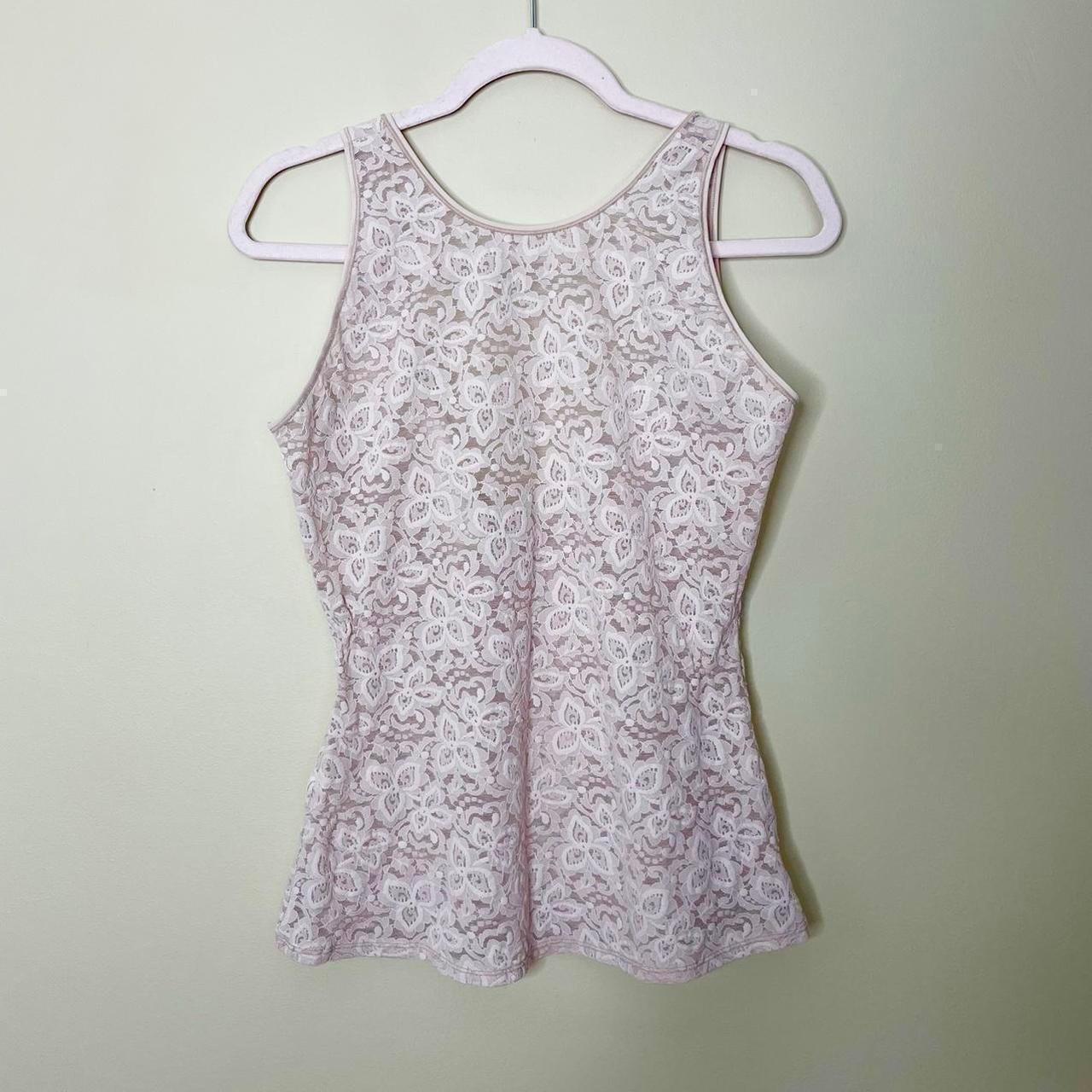 Vintage 2000s baby pink lace babydoll tank top by... Depop