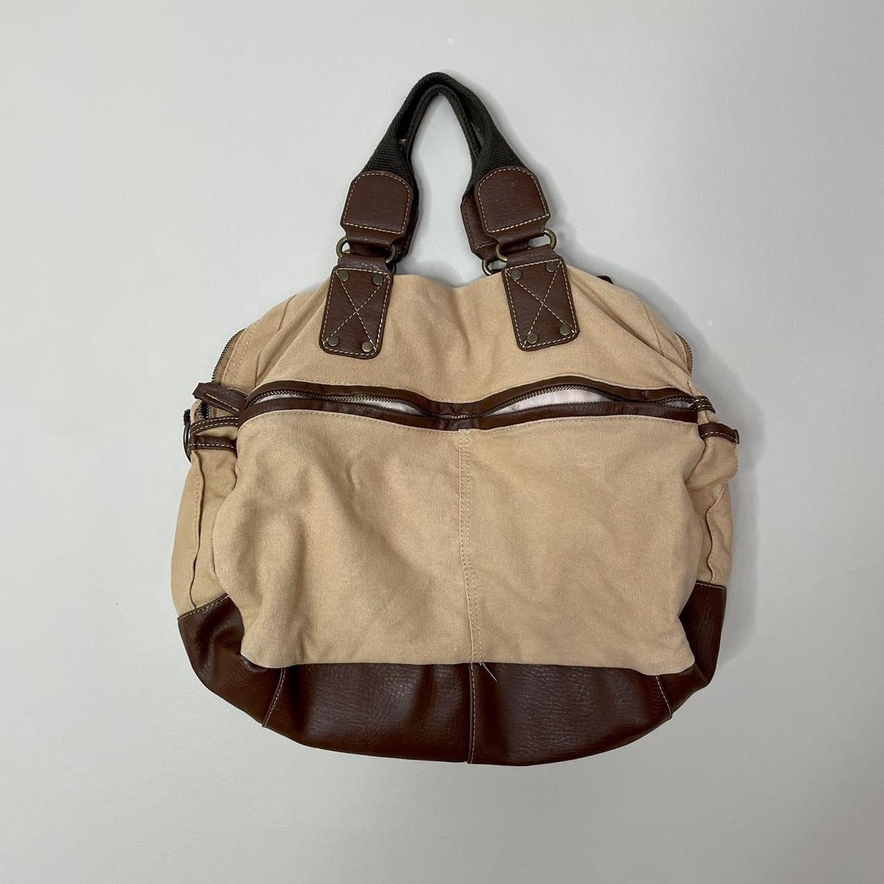 Vintage 2000s tan beach bag by Collezione Really... - Depop