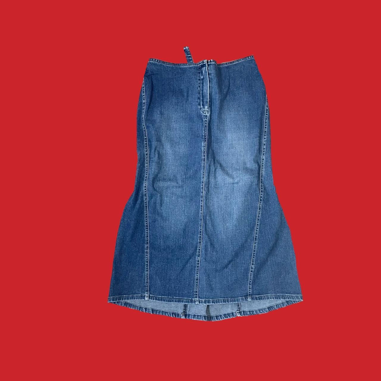 Vintage 2000s denim long skirt by Benim Cute low... - Depop