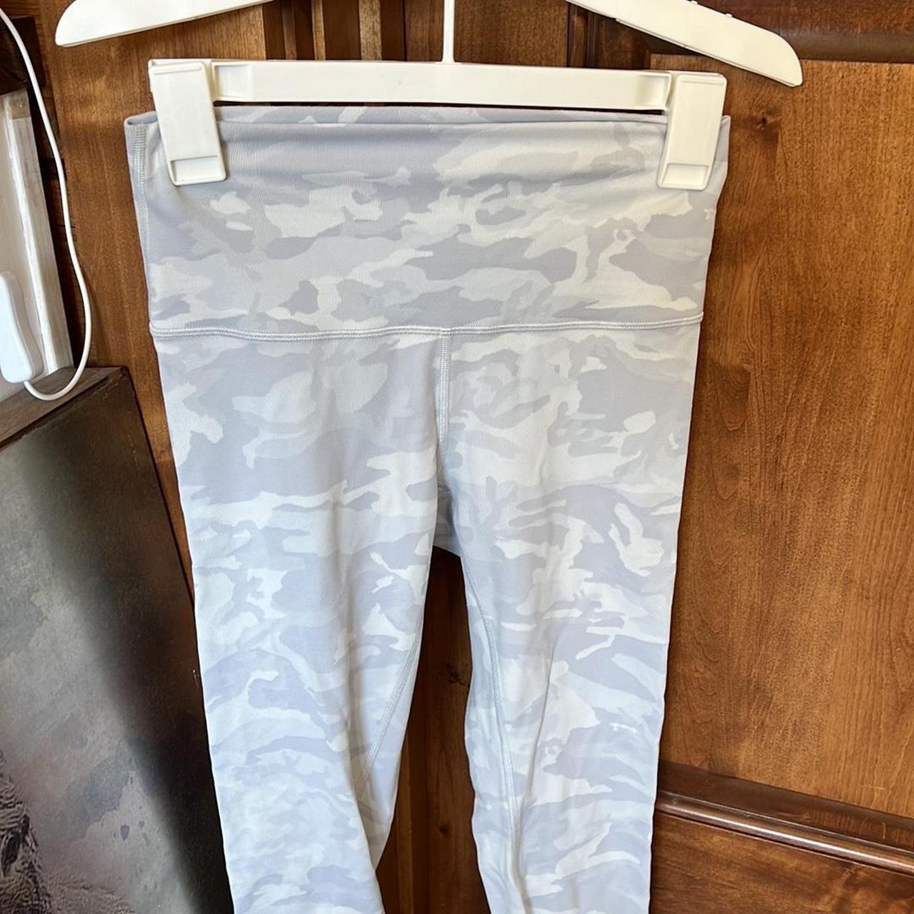 Size 6 lululemon white camo leggings #lululemonleggings - Depop