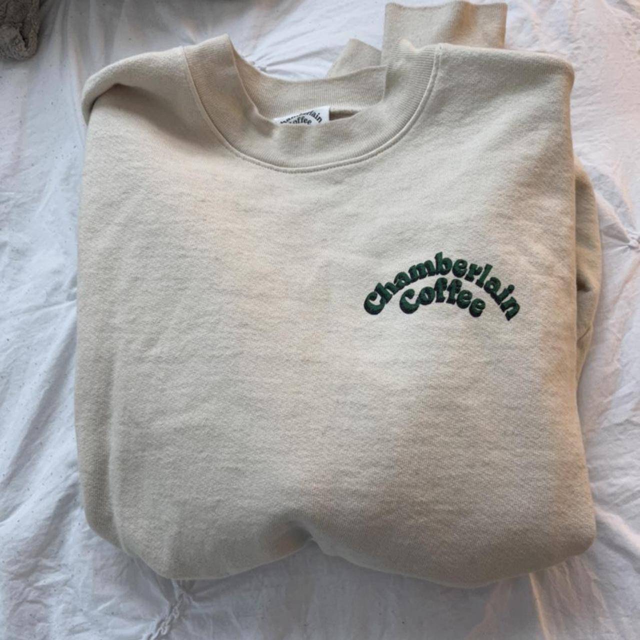 oversized chamberlain coffee crewneck worn once, no... Depop