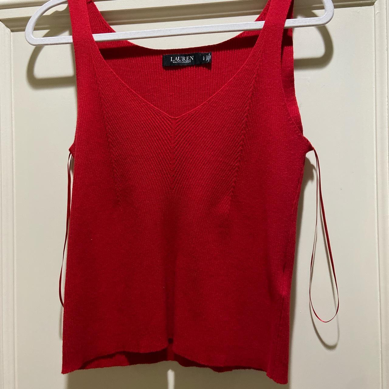 Red Ralph Lauren Knitted Tank Top Depop 3943