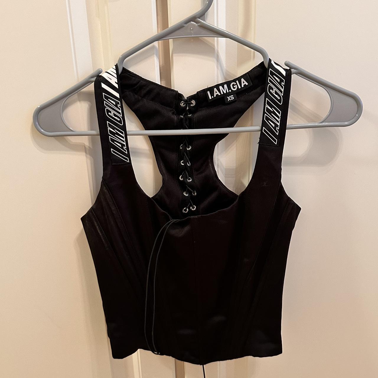 I.AM.GIA SIOBHAN SATIN CORSET BLACK - Depop