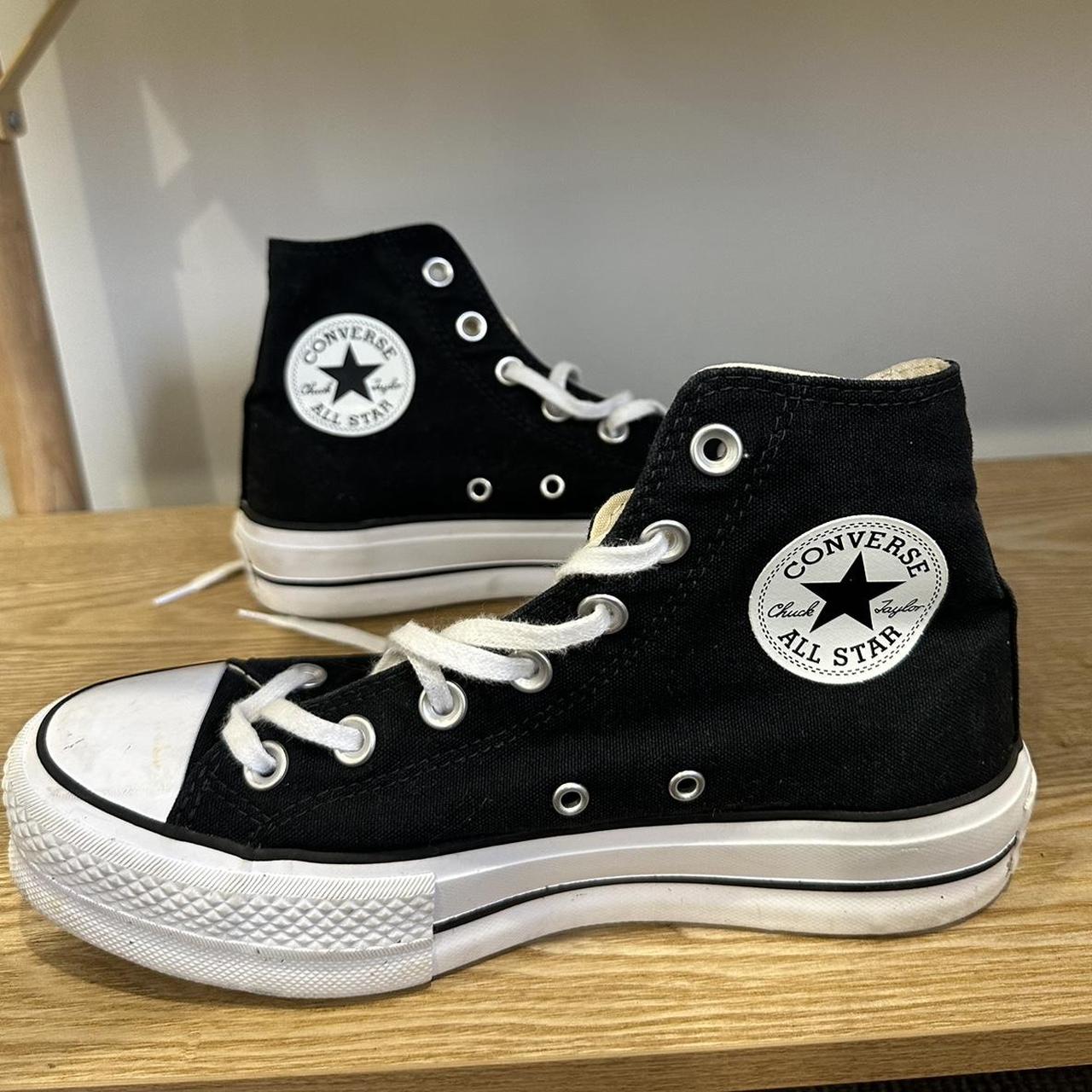 Black High Top Platform Converse Size 7 Women’s - Depop