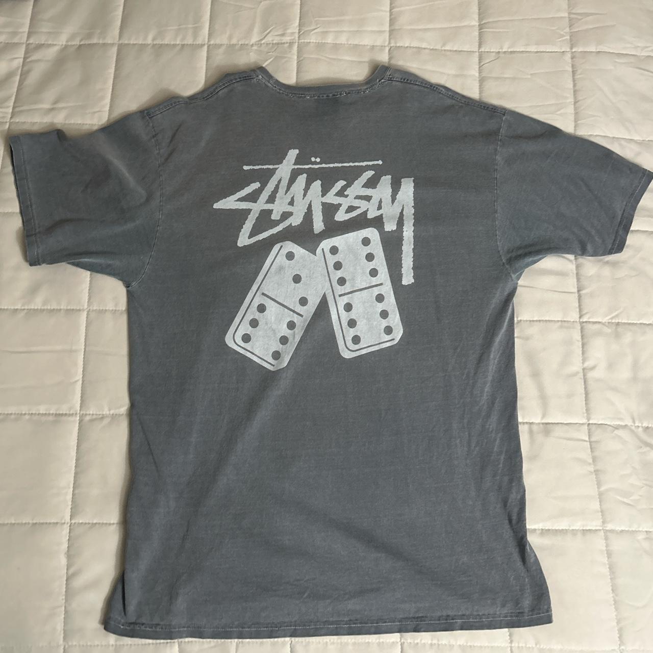 Stüssy Men's Navy and Blue T-shirt | Depop