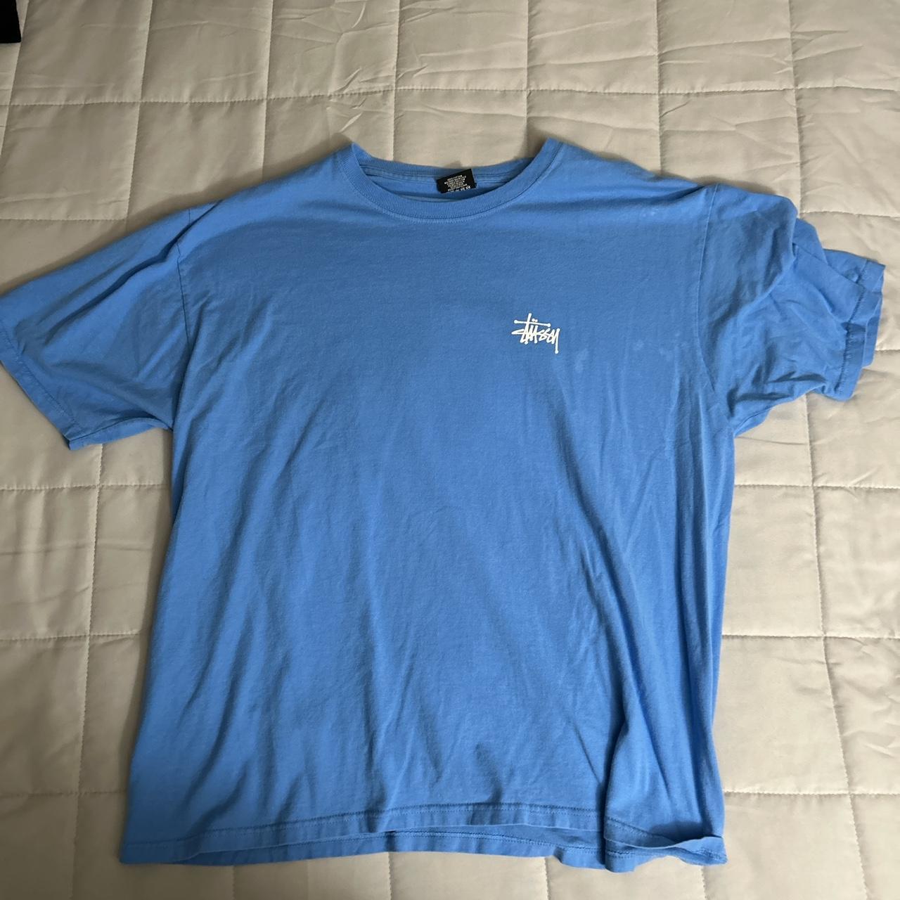 Stüssy Men's Blue T-shirt | Depop