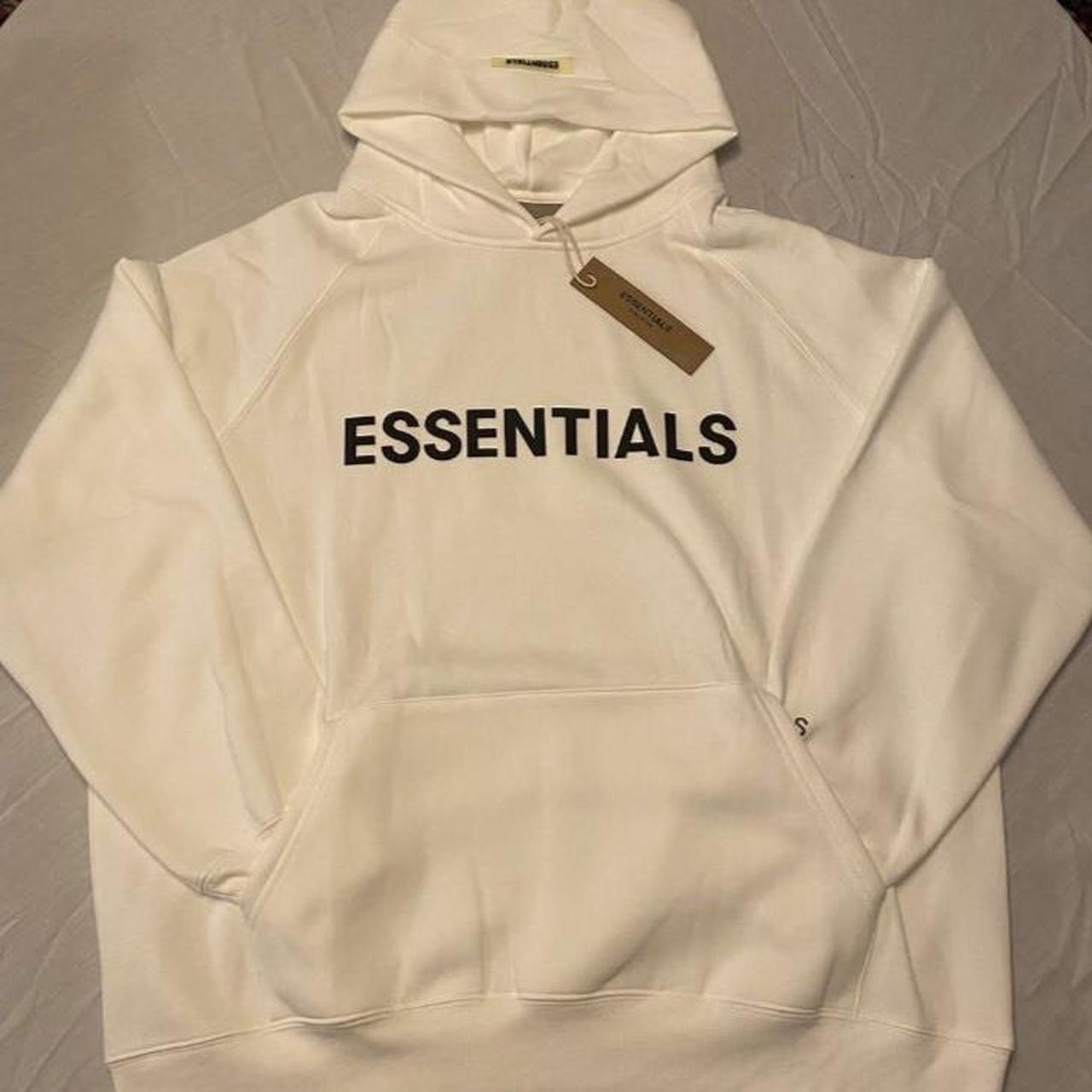 Essentials white pullover hoodie Clearance