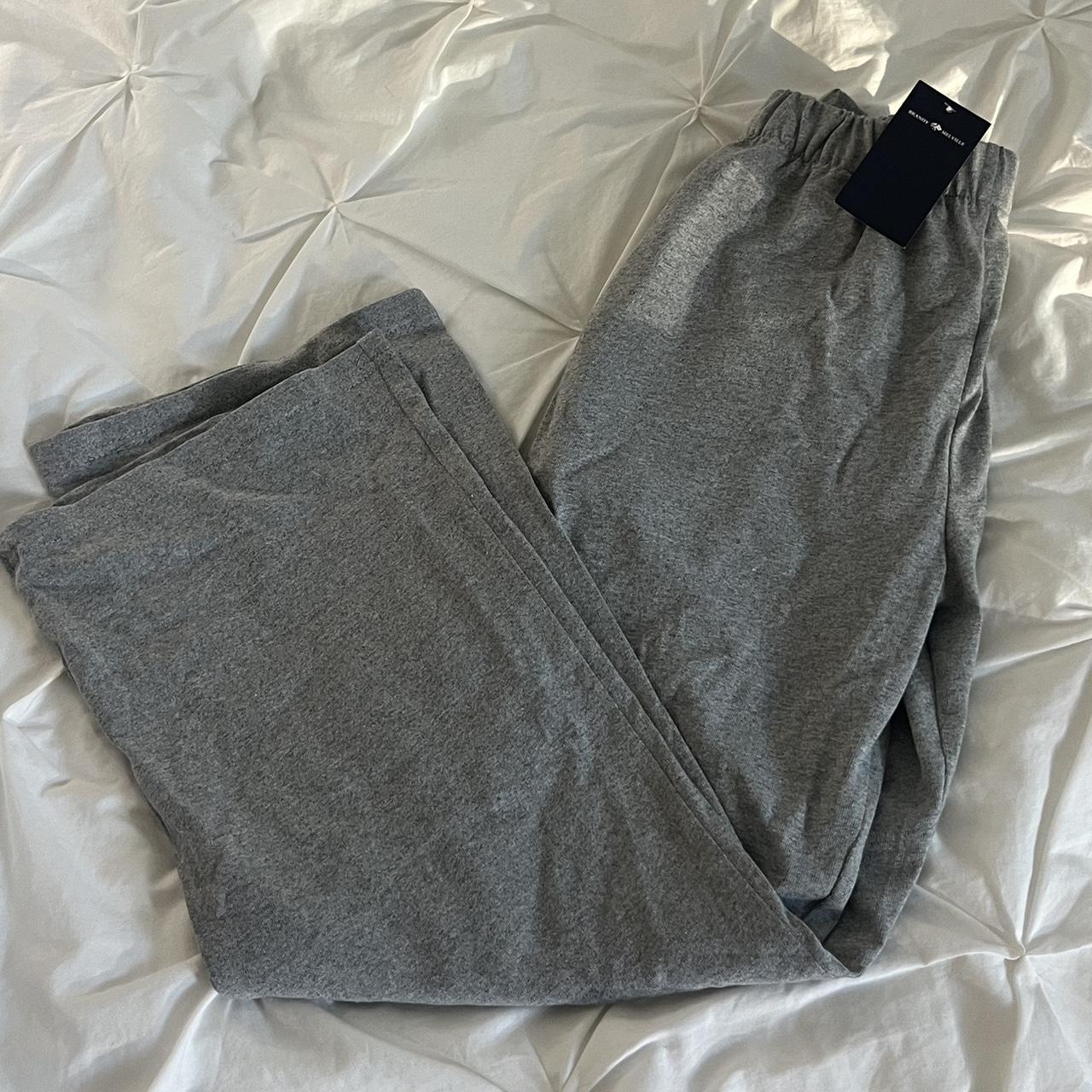 Grey Brandy Melville Wide-leg Sweatpants •Brand... - Depop