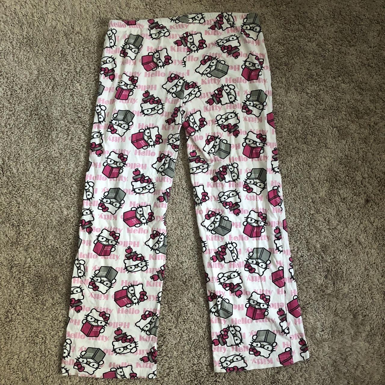 Hello Kitty Women's White and Pink Trousers | Depop