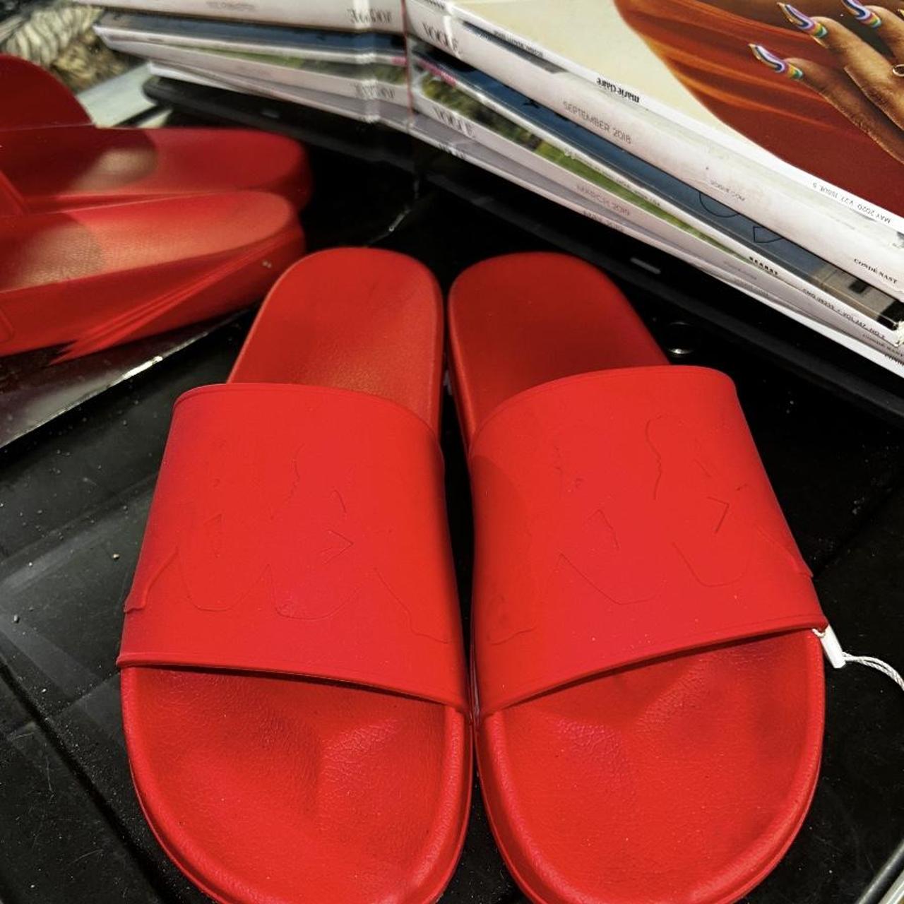 Kappa Men's Red Slides | Depop