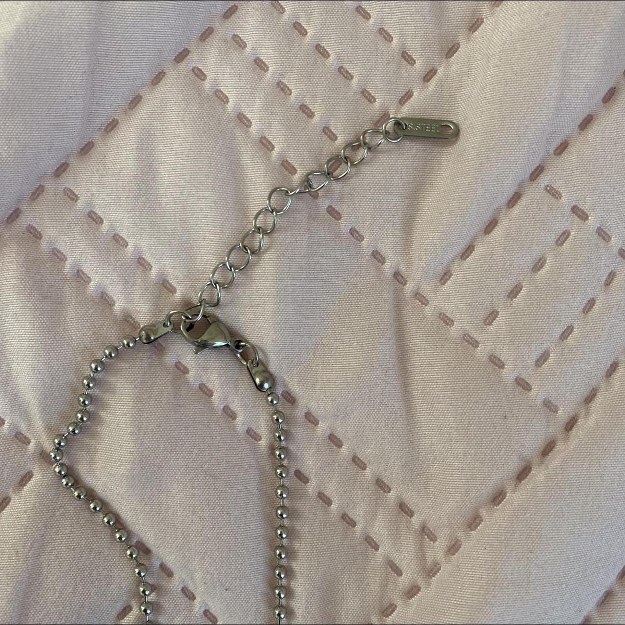 adjustable black heart silver necklace used but... Depop