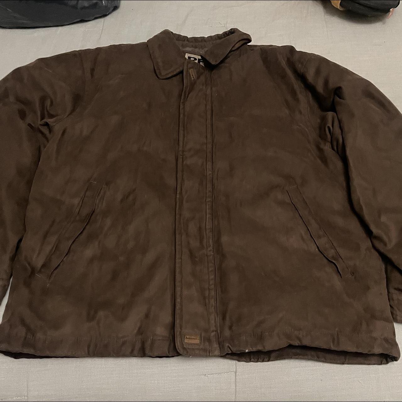 Vintage men’s suede brown jacket Size L No issues at... - Depop