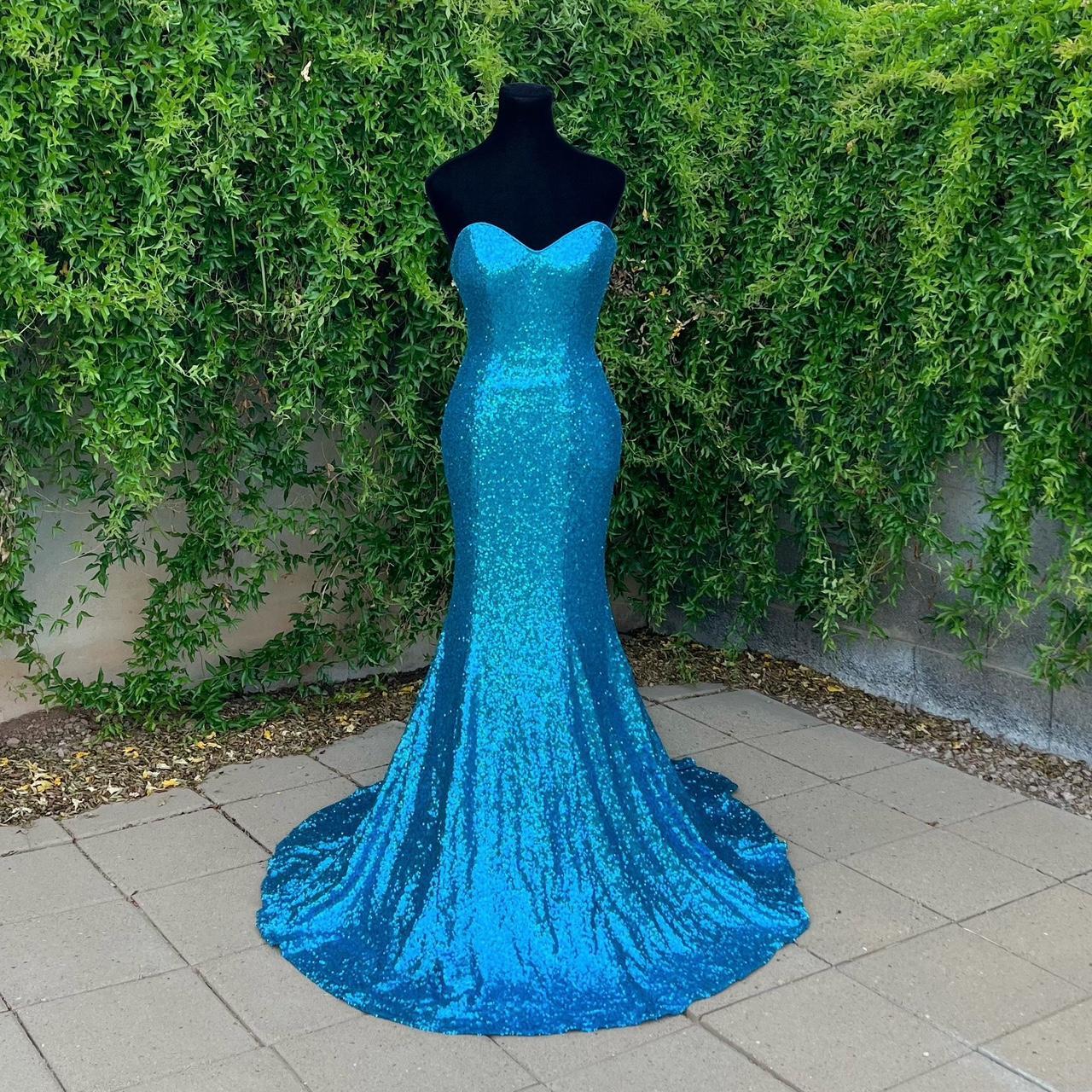 JK Designs strapless prom dress w/sweetheart... - Depop