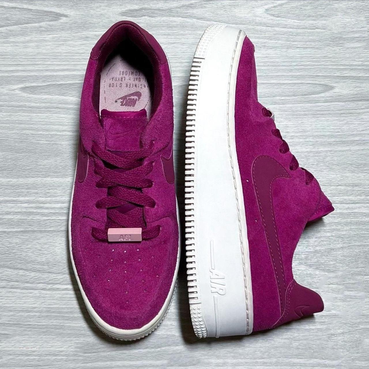 Nike Air Force 1 Sage low magenta suede sneakers in