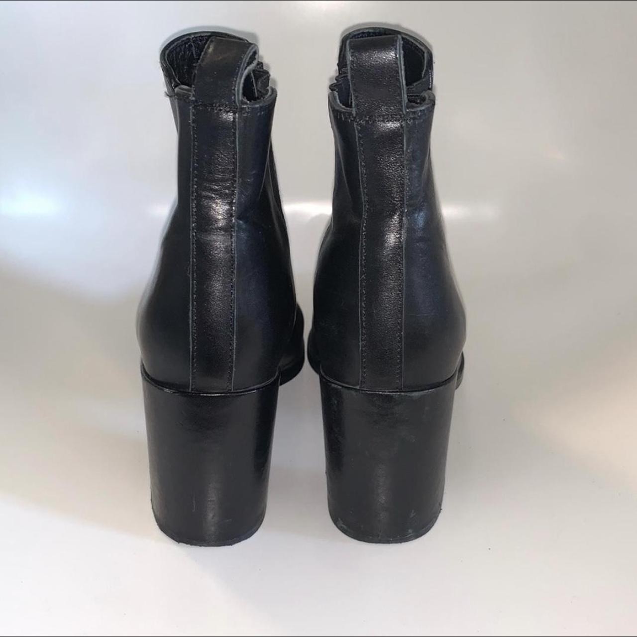 Tony Bianco Black Leather Ankle Heeled Boots Size... - Depop